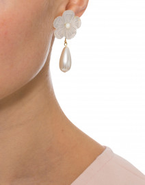 Mother of Pearl Flower Drop Earrings