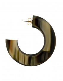 Fabric image thumbnail - Pono by Joan Goodman - Gia Gold and Brown Resin Hoop Earrings