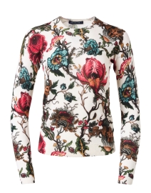 Product image thumbnail - Samantha Sung - Charlotte Ivory Print Silk Cashmere Sweater