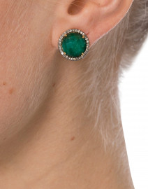 Stef Emerald Diamond Stud Earrings
