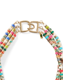 Back image thumbnail - Kenneth Jay Lane - Three Strand Gold Multicolor Necklace