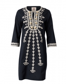 Sophie Black Embroidered Stretch Cotton Dress