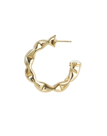 Back image thumbnail - Gas Bijoux - Miki Gold Hammered Hoop Earrings