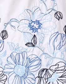 Fabric image thumbnail - WHY CI - White and Blue Embroidered Cotton Top