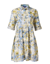 Product image thumbnail - Ro's Garden - Deauville Blue and Yellow Print Shirt Dress