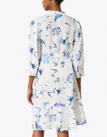 120% Lino - Blue Floral Print Linen Dress 