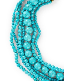 Front image thumbnail - Kenneth Jay Lane - Turquoise Multi Strand Beaded Necklace