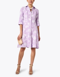 Look image thumbnail - Rosso35 - Lavender Floral Linen Shirt Dress