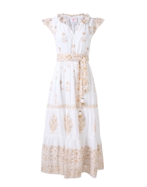 Product image thumbnail - Bella Tu - Bettina White and Gold Cotton Dress
