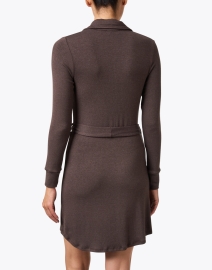 Back image thumbnail - Southcott - Sydney Brown Cotton Belted Sweater Dress