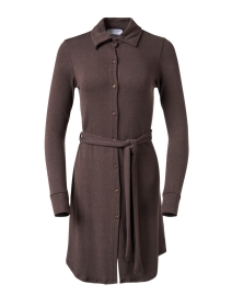 Sydney Brown Cotton Belted Sweater Dress