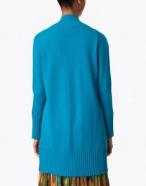 Back image thumbnail - Allude - Blue Cashmere Knit Open Cardigan