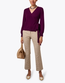 Look image thumbnail - Piazza Sempione - Carla Brown Check Flare Ankle Pant