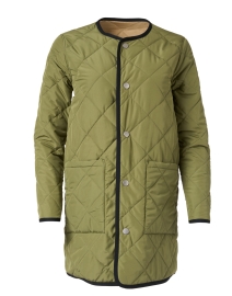 Product image thumbnail - Jane Post - Olive and Tan Reversible Quilted Jacket