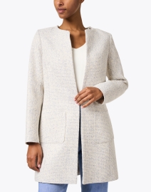 Front image thumbnail - Helene Berman - Alice Ivory Lurex Tweed Jacket