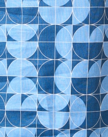 Fabric image thumbnail - Max Mara Leisure - Giusy Blue Geometric Print Linen Top