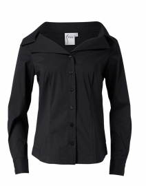 Product image thumbnail - Finley - Black Stretch Cotton Poplin Shirt