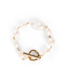 Product image thumbnail - Kenneth Jay Lane - Gold and Pearl Bracelet 