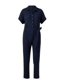 Product image thumbnail - Xirena - Oakes Navy Cotton Gauze Jumpsuit