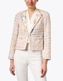 Front image thumbnail - Edward Achour - Multi Tweed and Floral Jacket 