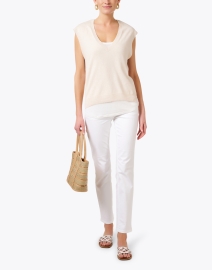 Look image thumbnail - Brochu Walker - Leia Beige Sweater Vest with White Underlayer