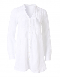 Product image thumbnail - 120% Lino - White Linen Pintucked Shirt