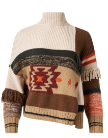 Product image thumbnail - Weekend Max Mara - Affori Beige Patchwork Sweater 