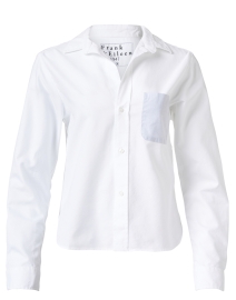 Product image thumbnail - Frank & Eileen - Silvio White Stripe Pocket Cotton Shirt