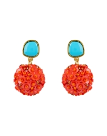Product image thumbnail - Lizzie Fortunato - Plumeria Stone Drop Earrings