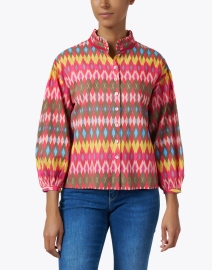 Front image thumbnail - Ro's Garden - Jeremy Red Multi Print Blouse