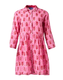 Product image thumbnail - Ro's Garden - Deauville Pink and Red Printed Shirt Dress
