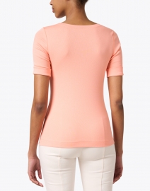 Back image thumbnail - Marc Cain Sports - Coral Stretch Cotton Elbow Sleeve Top