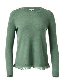 Green Cashmere Fringe Sweater