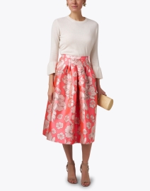 Look image thumbnail - Bigio Collection - Coral Floral A-Line Skirt