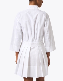 Back image thumbnail - Vince - White Cotton Collar Dress