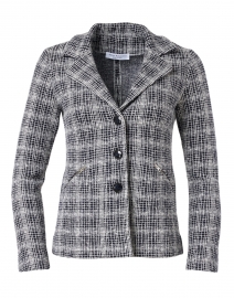 Forli Ivory and Navy Check Knit Wool Jacket