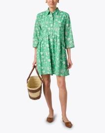 Look image thumbnail - Ro's Garden - Deauville Green Floral Print Shirt Dress