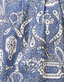 Fabric image thumbnail - Veronica Beard - Karmi Blue Paisley Print Shirt Dress