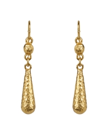 Product image thumbnail - Ben-Amun - Hammered Gold Drop Earrings