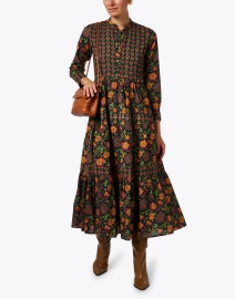 Look image thumbnail - Ro's Garden - Diwali Black Multi Block Print Dress