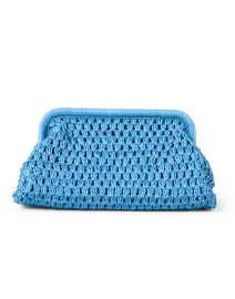 Product image thumbnail - Loeffler Randall - Trudie Blue Crochet Raffia Clutch