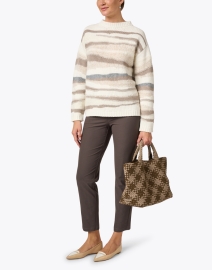 Look image thumbnail - Fabiana Filippi - Ivory Neutral Striped Wool Sweater