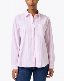 Front image thumbnail - A.P.C. - Pink Striped Cotton Button Down Shirt