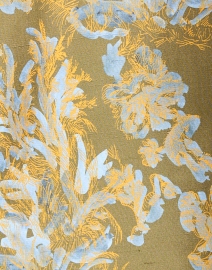 Fabric image thumbnail - Lafayette 148 New York - Green Floral Print Silk Blouse