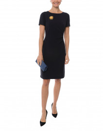 Navy Ruched-Side Dress