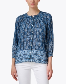 Front image thumbnail - Bell - Courtney Blue Print Blouse