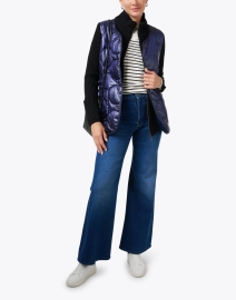 Look image thumbnail - Peace of Cloth - Navy Quilted Knit Combo Jacket