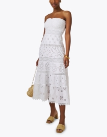 Look image thumbnail - Temptation Positano - White Embroidered Cotton Eyelet Dress