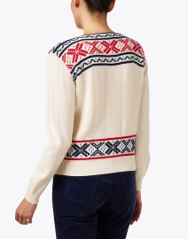 Back image thumbnail - Jumper 1234 - Ivory Multi Cashmere Wool Sweater