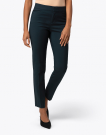 Front image thumbnail - Ecru - Madison Forest Green Cotton Power Stretch Pant